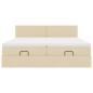 Preview: Ottoman-Bett mit Matratzen Creme 160x200 cm Stoff