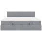 Preview: Ottoman-Bett mit Matratzen Hellgrau 200x200 cm Stoff