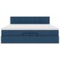 Preview: Ottoman-Bett mit Matratzen Blau 200x200 cm Stoff