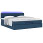 Preview: Ottoman-Bett mit Matratzen Blau 200x200 cm Stoff