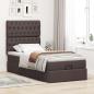 Preview: Ottoman-Bett mit Matratze Dunkelbraun 100x200 cm Stoff