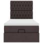 Preview: Ottoman-Bett mit Matratze Dunkelbraun 100x200 cm Stoff