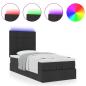 Preview: Ottoman-Bett mit Matratze Schwarz 90x200 cm Stoff