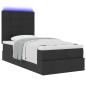 Preview: Ottoman-Bett mit Matratze Schwarz 90x200 cm Stoff