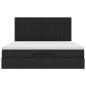 Preview: Ottoman-Bett mit Matratzen Schwarz 200x200 cm Stoff