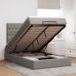 Preview: ARDEBO.de - Ottoman-Bett mit Matratze Taupe 120x200 cm Stoff
