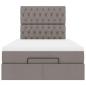 Preview: Ottoman-Bett mit Matratze Taupe 120x200 cm Stoff