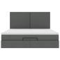 Preview: Ottoman-Bett mit Matratze Dunkelgrau 160x200 cm Stoff