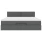 Preview: Ottoman-Bett mit Matratze Dunkelgrau 160x200 cm Stoff