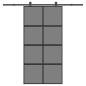 Preview: ARDEBO.de - Schiebetür mit Beschlag 102,5x205 cm Hartglas und Aluminium