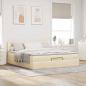 Preview: Ottoman-Bett mit Matratze Creme 200x200 cm Stoff