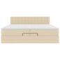 Preview: Ottoman-Bett mit Matratze Creme 200x200 cm Stoff