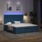 Preview: Ottoman-Bett mit Matratze Blau 160x200 cm Stoff