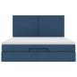 Preview: Ottoman-Bett mit Matratze Blau 160x200 cm Stoff