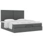Preview: Ottoman-Bett mit Matratze Dunkelgrau 180x200 cm Stoff