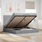 Preview: ARDEBO.de - Ottoman-Bett mit Matratze Hellgrau 180x200 cm Stoff