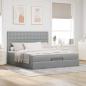 Preview: Ottoman-Bett mit Matratze Hellgrau 180x200 cm Stoff