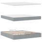Preview: Ottoman-Bett mit Matratze Hellgrau 180x200 cm Stoff