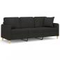 Preview: 3-Sitzer-Sofa mit Zierkissen Schwarz 180 cm Stoff