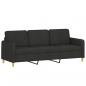 Preview: 3-Sitzer-Sofa mit Zierkissen Schwarz 180 cm Stoff