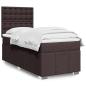 Preview: ARDEBO.de - Boxspringbett mit Matratze Dunkelbraun 90x200 cm Stoff