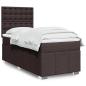 Preview: ARDEBO.de - Boxspringbett mit Matratze Dunkelbraun 90x200 cm Stoff