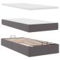 Preview: ARDEBO.de - Ottoman-Bett mit Matratze Grau 80x200 cm Kunstleder