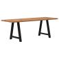 Preview: ARDEBO.de - Esstisch Hellbraun 220x80x74 cm Massivholz Eiche Rechteckig