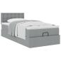 Preview: Ottoman-Bett mit Matratze Hellgrau 90x200 cm Stoff