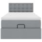 Preview: Ottoman-Bett mit Matratze Hellgrau 90x200 cm Stoff