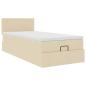 Preview: Ottoman-Bett mit Matratze Creme 100x200 cm Stoff