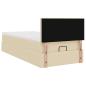 Preview: Ottoman-Bett mit Matratze Creme 100x200 cm Stoff