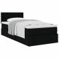 Preview: Ottoman-Bett mit Matratze Schwarz 90x200 cm Stoff