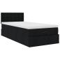 Preview: Ottoman-Bett mit Matratze Schwarz 90x200 cm Stoff