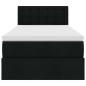 Preview: Ottoman-Bett mit Matratze Schwarz 90x200 cm Stoff