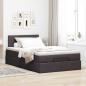 Preview: ARDEBO.de - Ottoman-Bett mit Matratze Dunkelbraun 120x190 cm Stoff