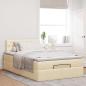 Preview: Ottoman-Bett mit Matratze Creme 120x200 cm Stoff