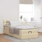 Preview: Ottoman-Bett mit Matratze Creme 100x200 cm Stoff