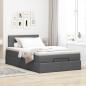 Preview: Ottoman-Bett mit Matratze Dunkelgrau 120x190 cm Stoff