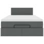 Preview: Ottoman-Bett mit Matratze Dunkelgrau 120x190 cm Stoff