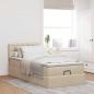 Preview: Ottoman-Bett mit Matratze Creme 100x200 cm Stoff