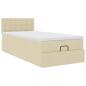 Preview: Ottoman-Bett mit Matratze Creme 100x200 cm Stoff