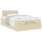 Preview: Ottoman-Bett mit Matratze Creme 120x190 cm Stoff