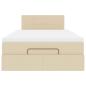 Preview: Ottoman-Bett mit Matratze Creme 120x190 cm Stoff
