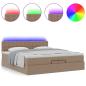 Preview: Ottoman-Bett mit Matratze Cappuccino 200x200cm Kunstleder