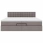 Preview: Ottoman-Bett mit Matratzen Taupe 200x200 cm Stoff