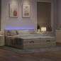 Preview: ARDEBO.de - Ottoman-Bett mit Matratzen Creme 180x200 cm Stoff