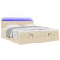 Preview: Ottoman-Bett mit Matratzen Creme 180x200 cm Stoff