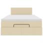 Preview: Ottoman-Bett mit Matratze Creme 120x190 cm Stoff