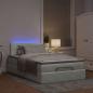 Preview: Ottoman-Bett mit Matratze Hellgrau 120x190 cm Samt